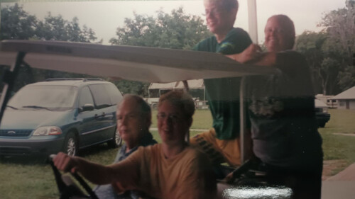 This pictures shows Bill Bradford with grandsons Billy and Bryson.
The girl is Erin Slusser.
The year is unknown.